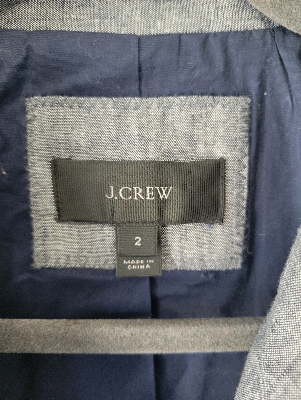 J Crew 100% Cotton Heather Blue Blazer Jacket EUC Sz 2 - Picture 2 of 12